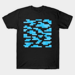 Modern Blue Pixel Pattern T-Shirt